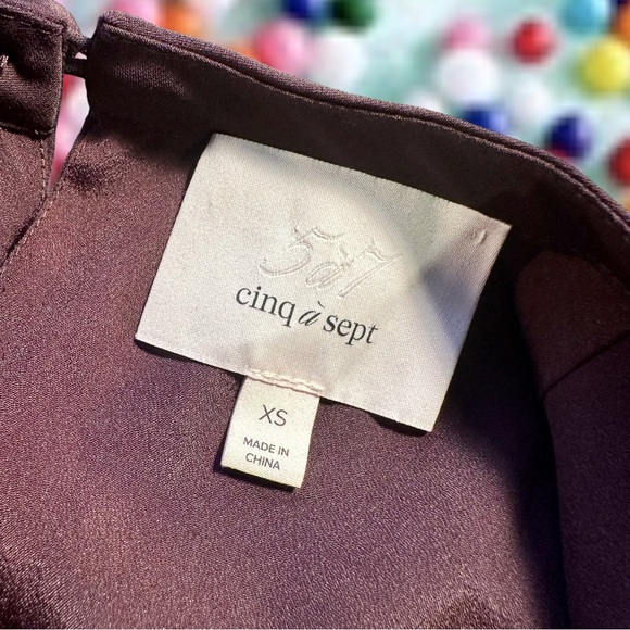 Cinq a Sept ‘Sia’ Choker Ruffled Silk Blouse in “Plum” Sz XS ASO Vicki Gunvalson - Picture 5 of 14